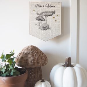 Bannière en papier ancien Hello Autumn