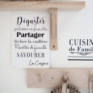 Affichette : La cuisine