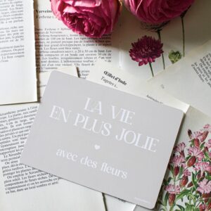 Carte postale La vie en plus jolie avec des fleurs