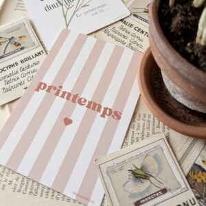 Carte postale Printemps et rayures
