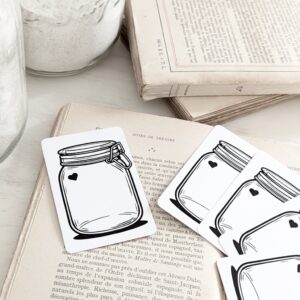Lot de 5 petites cartes Bocal