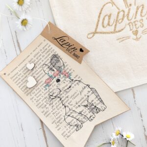 Fanion en papier ancien LAPIN DES BOIS