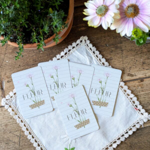 Lot de 5 petites cartes Jolie Fleur