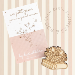 Pin's ou broche Book & Flowers