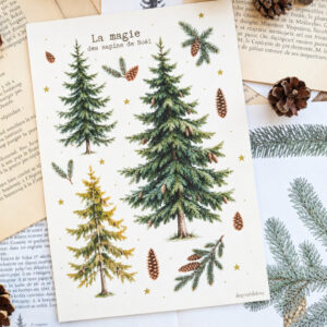 Affichette La magie des sapins de Noël